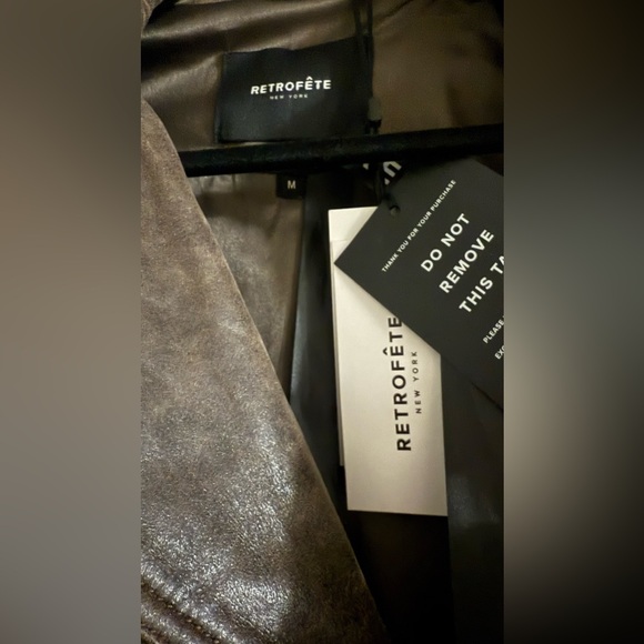 Retrofete Salome Leather Jacket in Vintage Brown- NWT M - Picture 8 of 10